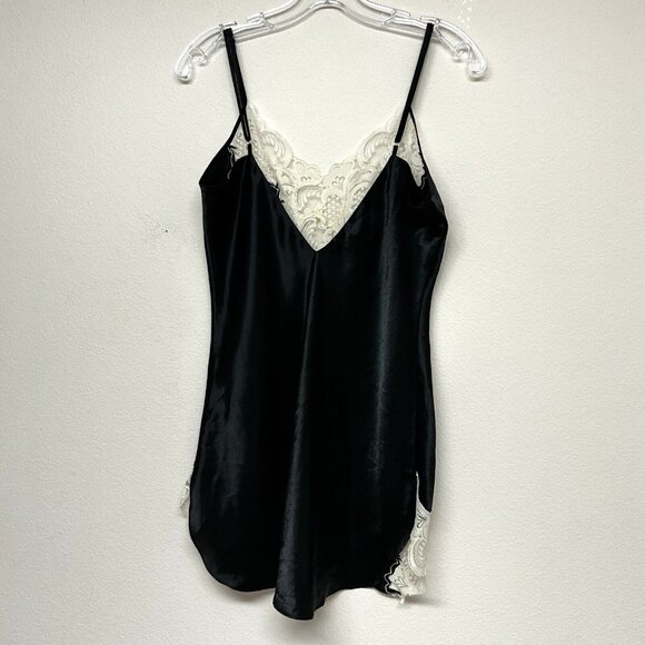 Vtg Victoria’s Secret Nightgown Slip Dress Neglige Lace Trim Size M Sexy Flirty - Picture 5 of 7